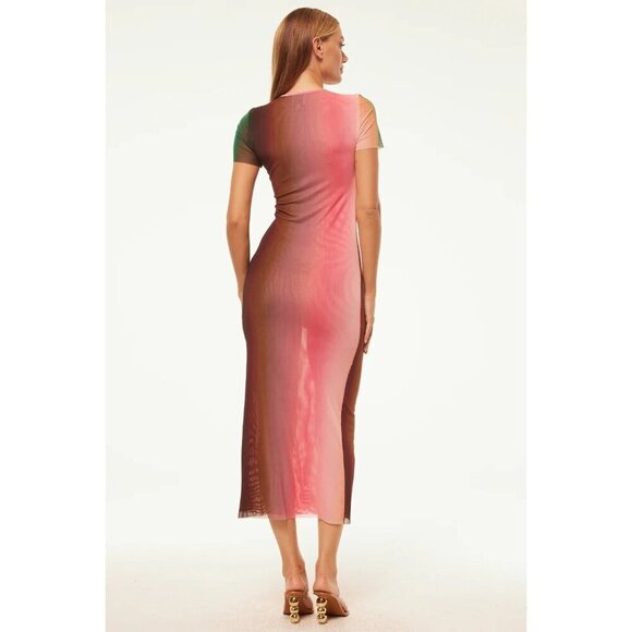 Misa Los Angeles Vanessa Dress in Cali Ombre Medium New as-is Womens Midi Long - Picture 13 of 14